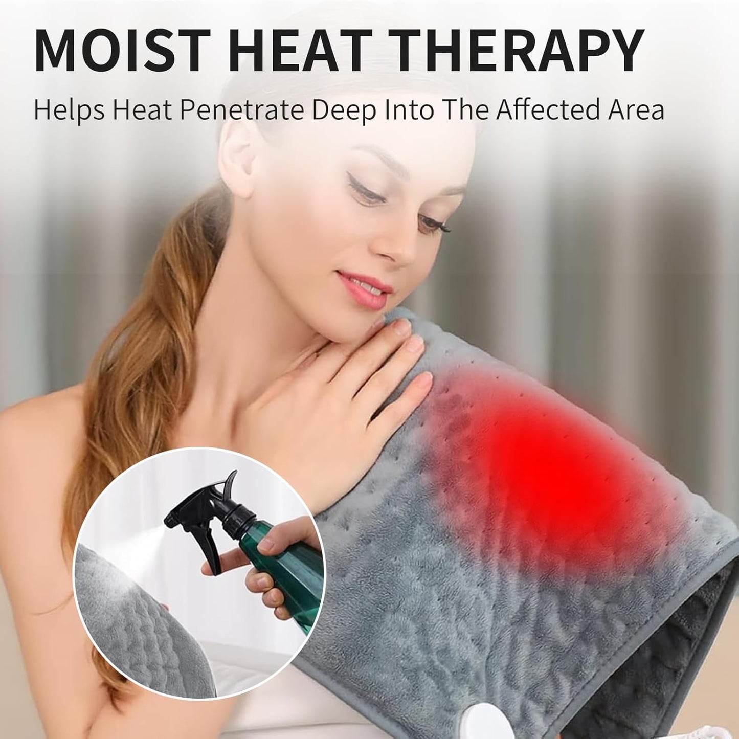 Heating Pad for Back Pain Relief, 15.7"x31.5" Electric Heating Pad with Auto Shut off/LCD Controller, Heating Pad with 10 Heating Levels & 4 Time Settings for Back Neck Shoulder Stress Cramps Relief