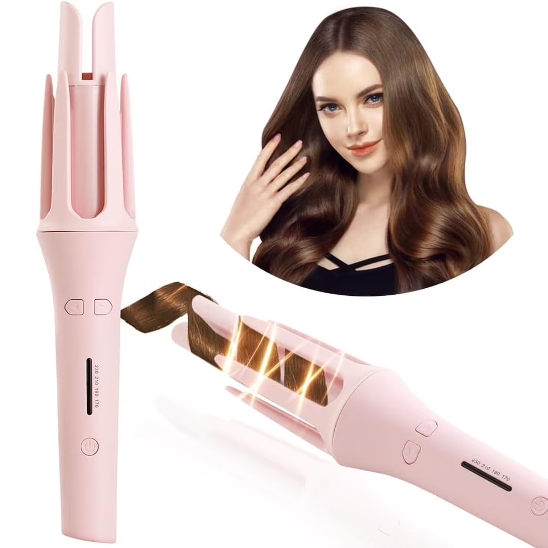 Automatic Hair Curler, 1.25in Ceramic Barrel Automatic Rotating Curling Iron, Curling Wand Fast Heat Up, 4 Temps & Auto Shut Off for Waves, Beach Curls for Women, Ideal Gift for Birthday/Valentine