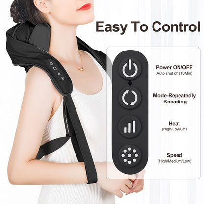 Neck Massager 6D Kneading Multifunctional Neck and Shoulder Massager Deep Tissue, 2 Heating Levels Gifts for Mom Dad
