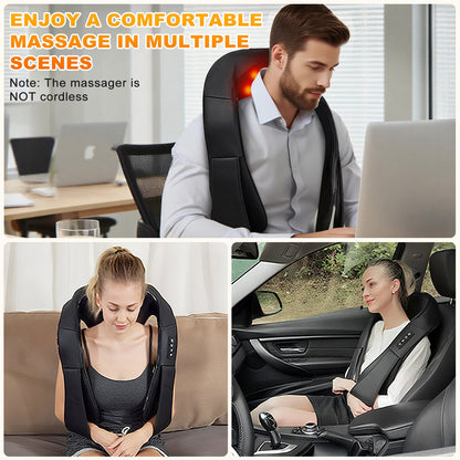 Back and Neck Massager with Heat, Deep Tissue 3D Kneading Shiatsu Neck Shoulder Massage, Electric Massage Pillow, Best Gifts for Mom Dad Seniors (NOT Cordless)