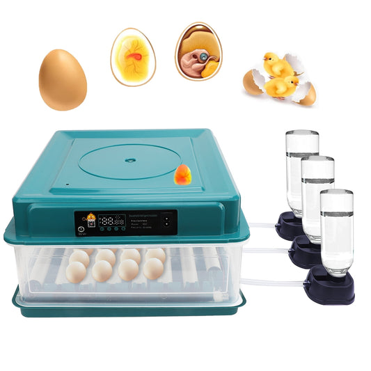 Mgaxyff Egg Incubator,48 Eggs Incubator with Automatic Egg Turning,Temperature and Humidity Monitoring,LED Candler,for Chickens Ducks Birds
