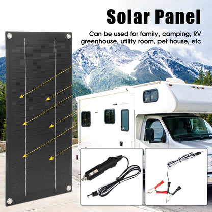 600W Solar Panel Kit, 12V 100A Solar Charge Controller Dual USB Outputs Portable Waterproof Solar Panel Set for Boat Camping Motorcycle Home Outdoor Lights RV Camera Generators, Black