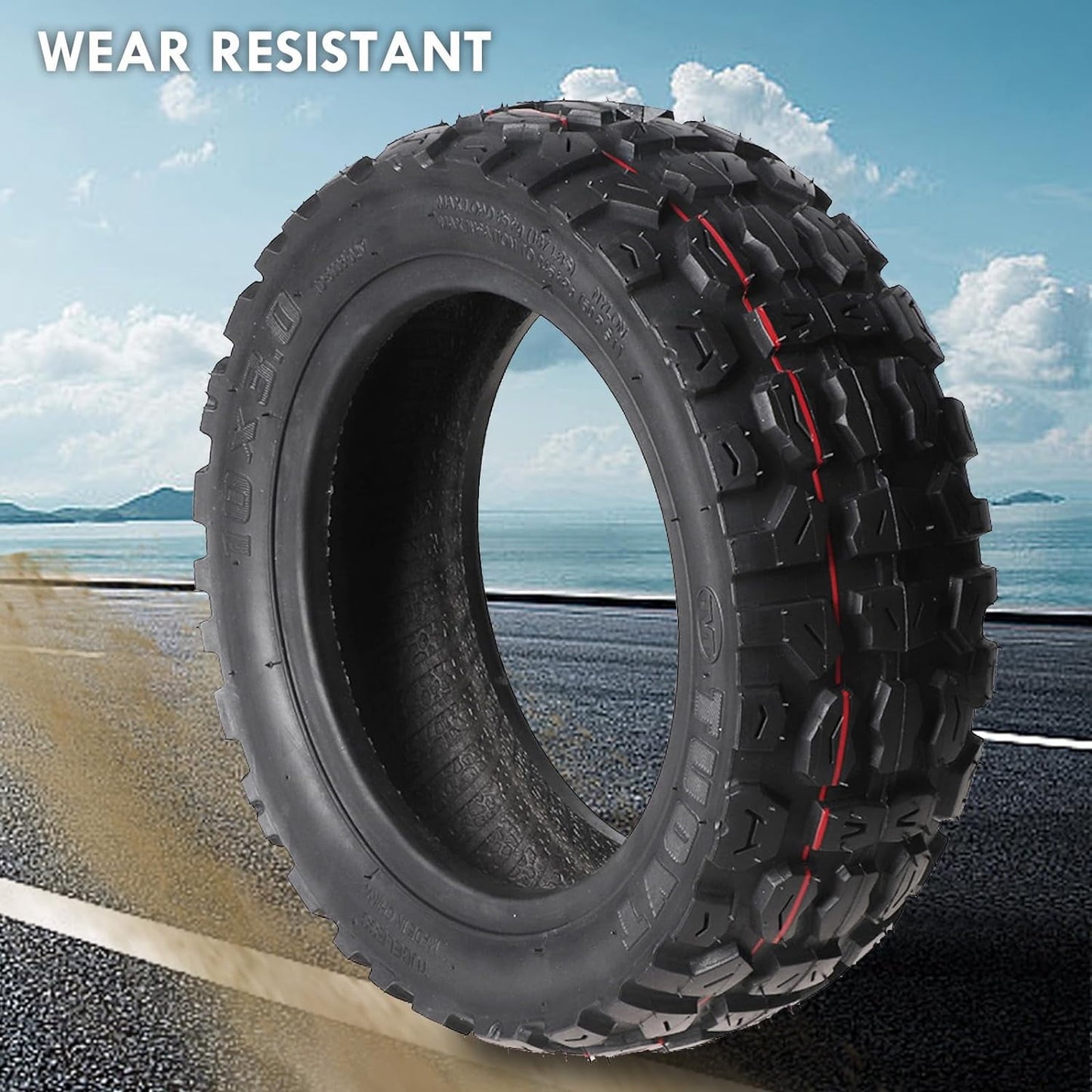 Eotvia 10in Electric Scooter Tire with 10x2.5in Inner Tube Inflatable Rubber Tyre Replacement 255x80 Outer Tube