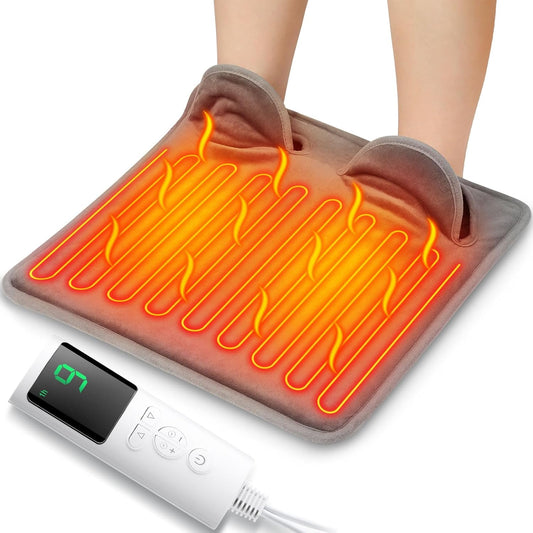 Foot Warmer Heating Pad Electric Heated Foot Warmer 9 Levels Temp 4 Timer LCD Washable Electric Foot Heating Pad For Under Desk