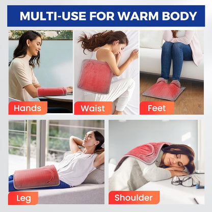 Foot Warmer Heating Pad Electric Heated Foot Warmer 9 Levels Temp 4 Timer LCD Washable Electric Foot Heating Pad For Under Desk