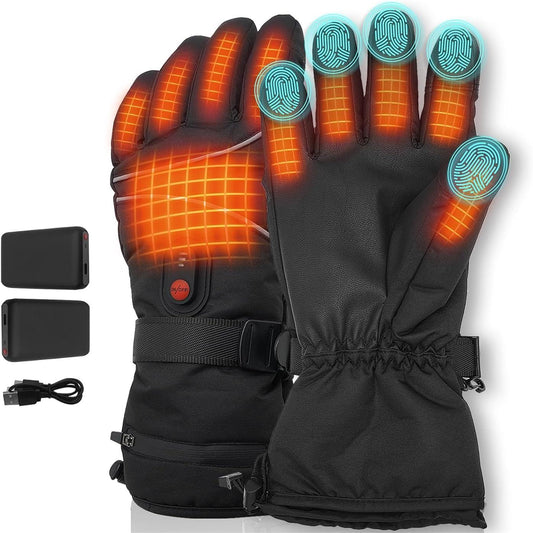 Heated Skiing Gloves Touchscreen Heated Gloves Unisex Rechargeable Battery Powered Electric Heating Glove For Winter Outdoor Snowboarding Hiking