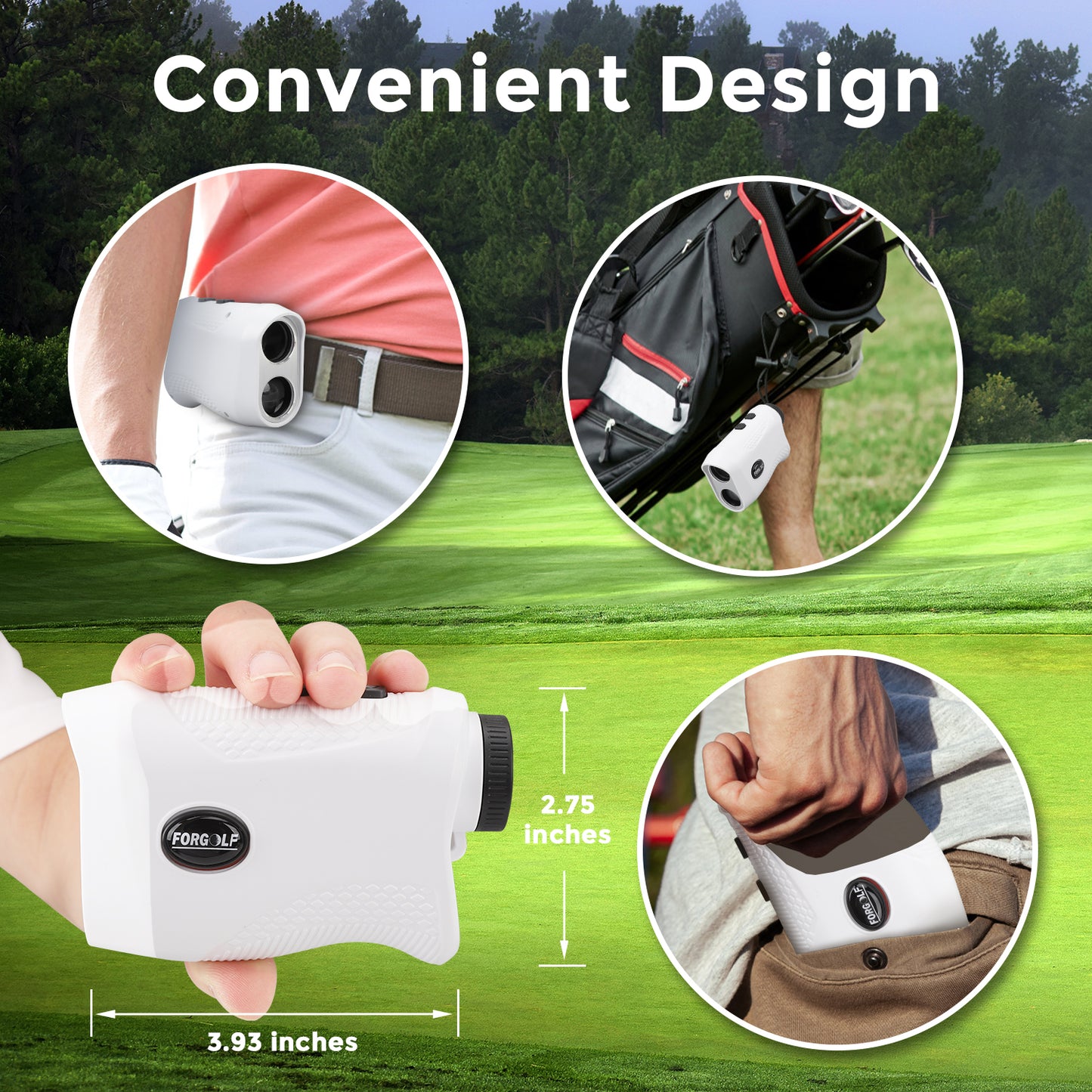 Golf Rangefinder with Slope, 1200 Yards Laser Golf Rangefinder, 6X Magnification, USB Rechargeable Golf Laser Rangefinder with Flag Lock Magnetic, Laser Rangefinder for Hunting Golfing, Gift for Teen
