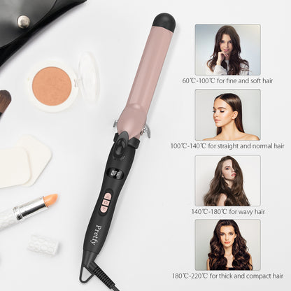 1.25in Ceramic Barrel Automatic Rotating Curling Iron, Digital Temp Control, Curling Wand Fast Heat Up, Auto Shut Off for Waves, Beach Curls for Women, Ideal Gift