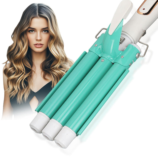Hair Curler Wand, Gold Hair Curling Iron Anti Slip Safe Adjustable Temperature 360 Rotating Cord For Hair Salon