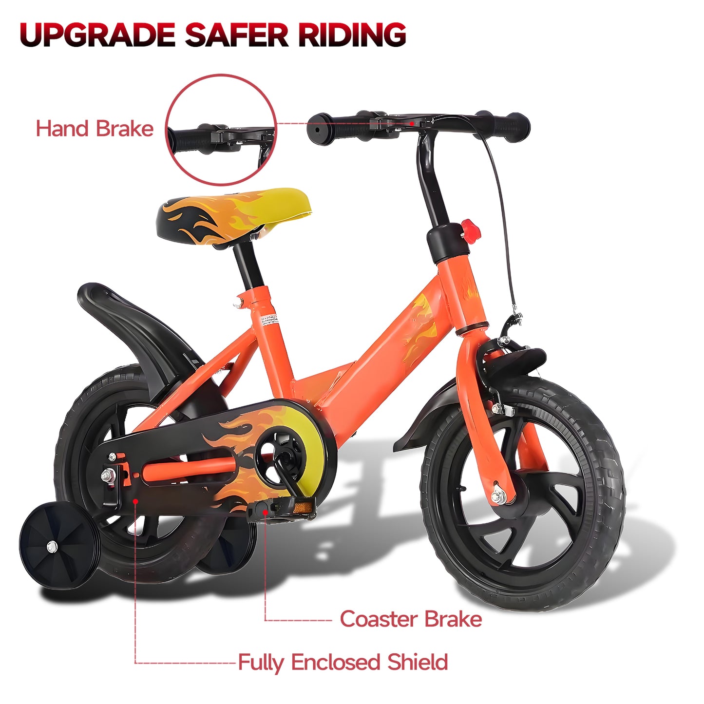 12 inch Kids Bike with Training Wheels, 2-in-1 Kids Bicycle with Adjustable Handlebar/Seat, Toddler Bike Children Bike Christmas Birthday New Year Gift for Boys Girls Kids Toddlers 1 to 5 Years Old