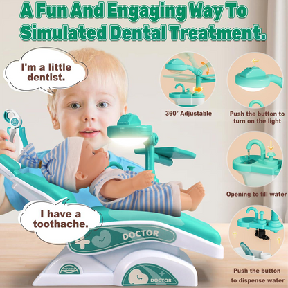 Doctor Kit for Toddlers 3-5, 31 PCS Pretend Dentist Play Set, Kids Doctors Playset, Medical Kit Toys Gifts for 3 4 5 6 Years Old Girls Boys(Green)