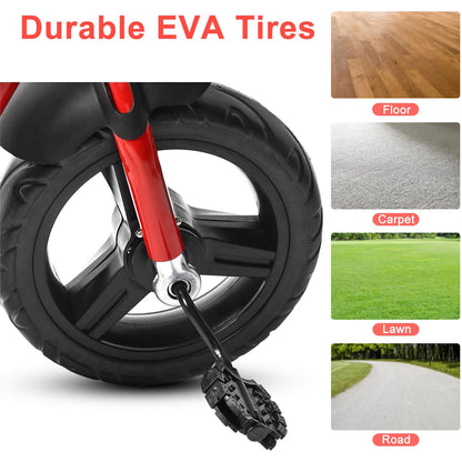 Eotvia Toddler Bike with Basket, 3 Wheel Kids Bike for 1-4 Years Old Boys Girls, Tricycles for Toddlers Kids Trikes for Balance Training Baby Bike,Outdoor Kids Tricycles Riding Toy with Bell Streamer