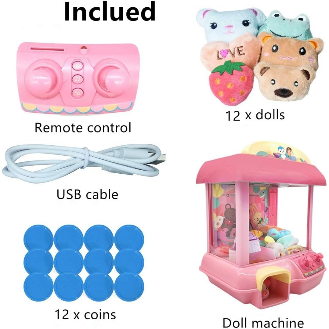 Automatic Claw Machine, Vending Prize Machine Dispenser with LED Light & Adjustable Sound,Christmas Birthday Gift for Boys Girls Age 3+ Exercise Hand-Brain