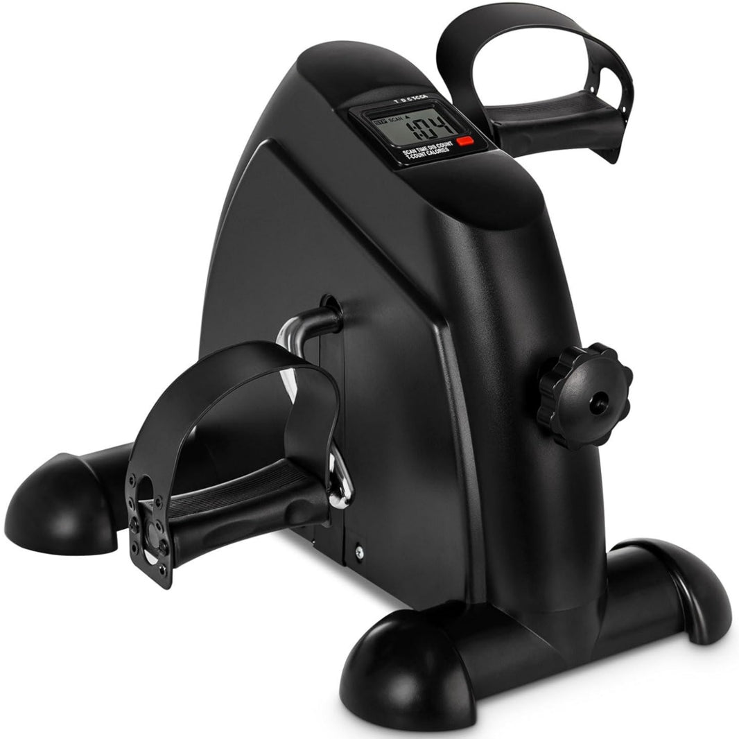 Eotvia Under Desk Bike Pedal Exerciser, Mini Exercise Bike Portable Peddler with Digital Display, Black Leg/Arm Exercise Bike Foot Cycle with Adjustable Resistance/Non-slip Pedals for Home Office