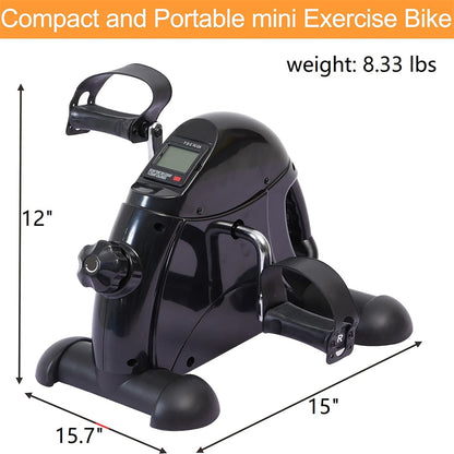 Eotvia Under Desk Bike Pedal Exerciser, Mini Exercise Bike Portable Peddler with Digital Display, Black Leg/Arm Exercise Bike Foot Cycle with Adjustable Resistance/Non-slip Pedals for Home Office