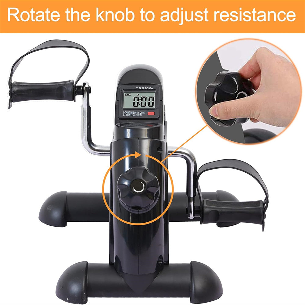 Eotvia Under Desk Bike Pedal Exerciser, Mini Exercise Bike Portable Peddler with Digital Display, Black Leg/Arm Exercise Bike Foot Cycle with Adjustable Resistance/Non-slip Pedals for Home Office