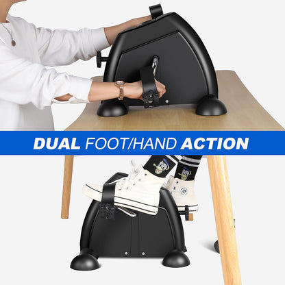 Eotvia Under Desk Bike Pedal Exerciser, Mini Exercise Bike Portable Peddler with Digital Display, Black Leg/Arm Exercise Bike Foot Cycle with Adjustable Resistance/Non-slip Pedals for Home Office