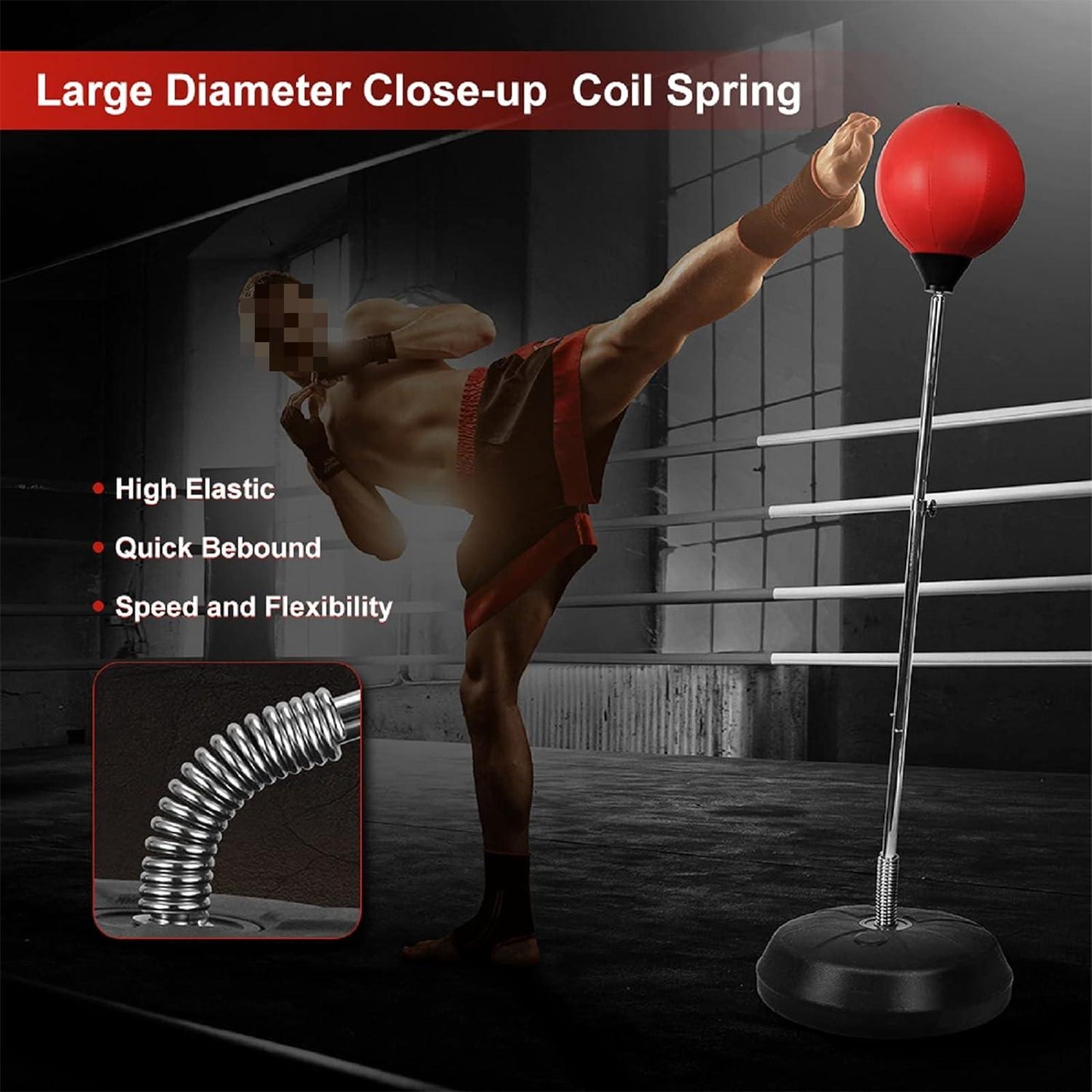 Eotvia Punching Bag for Adults, Freestanding Boxing Set with Gloves, 55 inch Height Adjustable Punching Bag with Stand, Sport Game Toys for Kids Teens Junior Adults Perfect for Exercise and Fitness