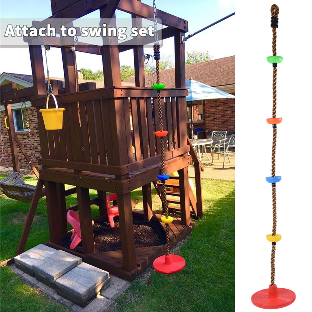 Tree Swings for Kids, 3-in-1 Climbing Rope with Platforms and Disc Seat Swing Set, Outside Toys for Kids Over 3 Years Old, Indoor Outdoor Swing for Tree Outside Treehouse, 220 lbs Weight Capacity