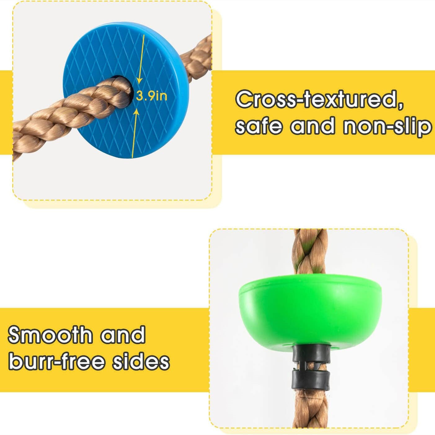 Tree Swings for Kids, 3-in-1 Climbing Rope with Platforms and Disc Seat Swing Set, Outside Toys for Kids Over 3 Years Old, Indoor Outdoor Swing for Tree Outside Treehouse, 220 lbs Weight Capacity