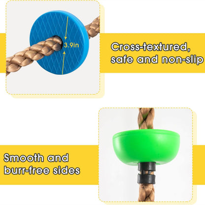 Tree Swings for Kids, 3-in-1 Climbing Rope with Platforms and Disc Seat Swing Set, Outside Toys for Kids Over 3 Years Old, Indoor Outdoor Swing for Tree Outside Treehouse, 220 lbs Weight Capacity