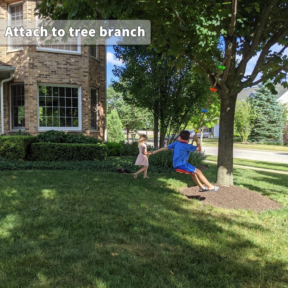 Tree Swings for Kids, 3-in-1 Climbing Rope with Platforms and Disc Seat Swing Set, Outside Toys for Kids Over 3 Years Old, Indoor Outdoor Swing for Tree Outside Treehouse, 220 lbs Weight Capacity