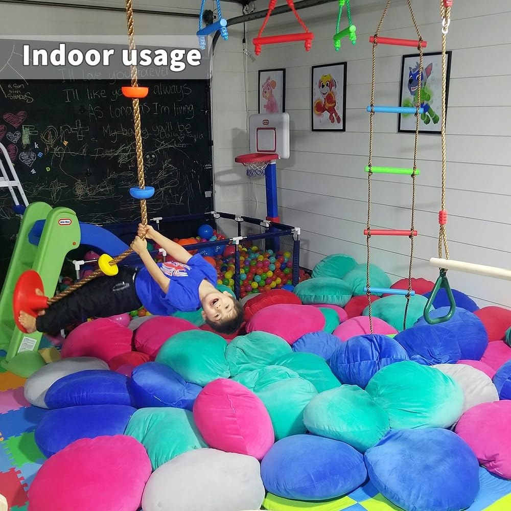 Tree Swings for Kids, 3-in-1 Climbing Rope with Platforms and Disc Seat Swing Set, Outside Toys for Kids Over 3 Years Old, Indoor Outdoor Swing for Tree Outside Treehouse, 220 lbs Weight Capacity