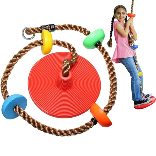 Tree Swings for Kids, 3-in-1 Climbing Rope with Platforms and Disc Seat Swing Set, Outside Toys for Kids Over 3 Years Old, Indoor Outdoor Swing for Tree Outside Treehouse, 220 lbs Weight Capacity