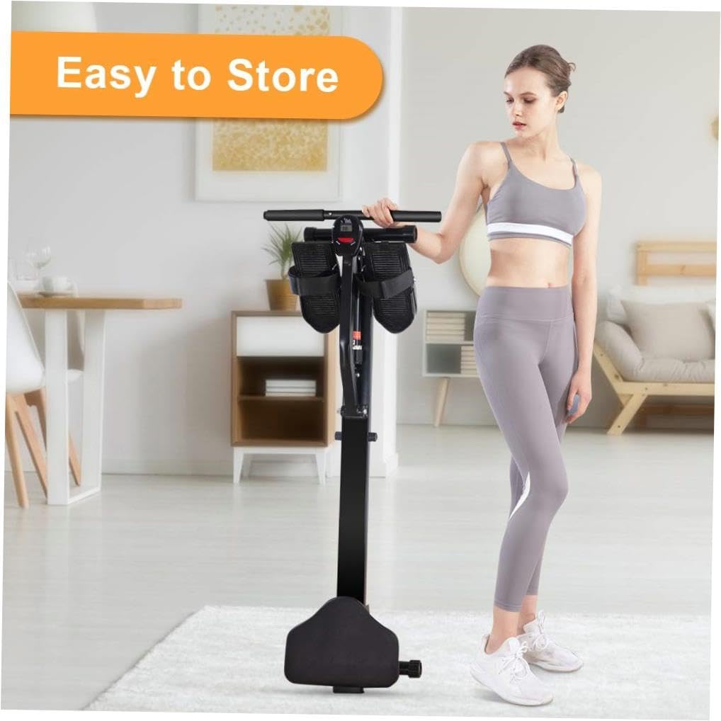 Eotvia Rowing Machine Rower Exercise for Home Cardio Workouts, Foldable Fitness Rowing Machine with 12 Adjustable Resistance, Includes Digital Monitor and Comfortable Seat Cushion, Max Holds 264 lbs