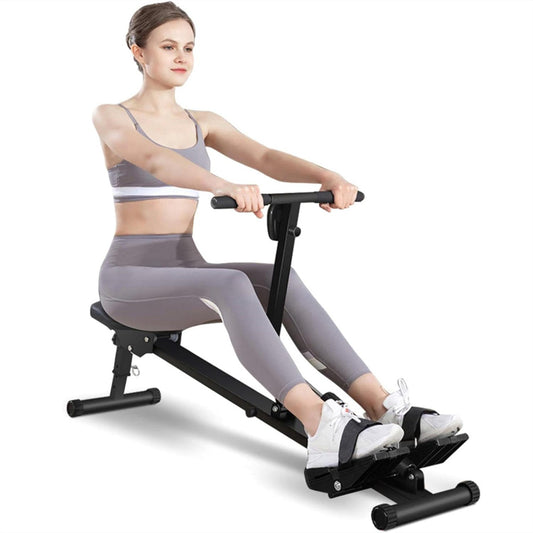 Eotvia Rowing Machine Rower Exercise for Home Cardio Workouts, Foldable Fitness Rowing Machine with 12 Adjustable Resistance, Includes Digital Monitor and Comfortable Seat Cushion, Max Holds 264 lbs