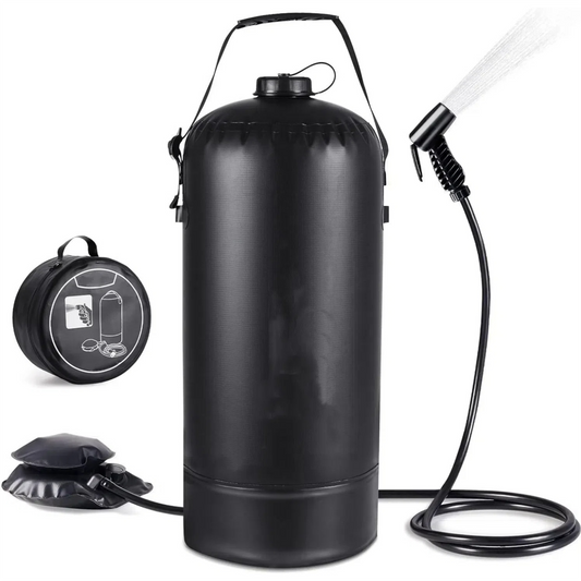 Portable Camping Shower, Leak Proof 3 Gallon Camping Shower with Foot Pump, Pressure Camping Shower Bag with Storage Bag,Easy Set up Large Water Inlet Outdoor Shower for Camping Beach Hiking Climbing