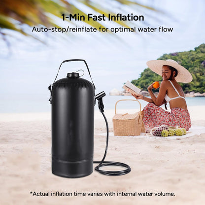 Portable Camping Shower, Leak Proof 3 Gallon Camping Shower with Foot Pump, Pressure Camping Shower Bag with Storage Bag,Easy Set up Large Water Inlet Outdoor Shower for Camping Beach Hiking Climbing