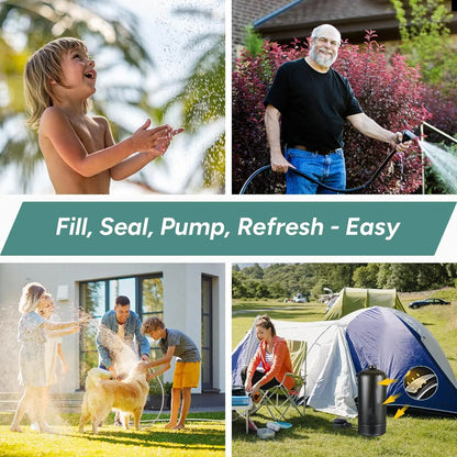Portable Camping Shower, Leak Proof 3 Gallon Camping Shower with Foot Pump, Pressure Camping Shower Bag with Storage Bag,Easy Set up Large Water Inlet Outdoor Shower for Camping Beach Hiking Climbing