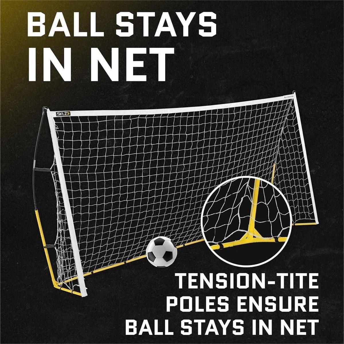 Eotvia Soccer Goals for Backyard, Portable 8 Ft. x 5 Ft. Soccer Goal Net for Kids Adults, Folding Soccer Goal with Carry Bag, Football Soccer Training Equipment Includes 4 Ground Stakes, Steel Frame