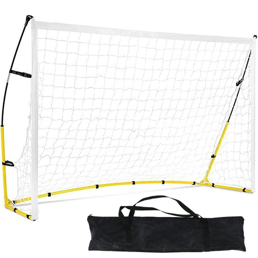 Eotvia Soccer Goals for Backyard, Portable 8 Ft. x 5 Ft. Soccer Goal Net for Kids Adults, Folding Soccer Goal with Carry Bag, Football Soccer Training Equipment Includes 4 Ground Stakes, Steel Frame