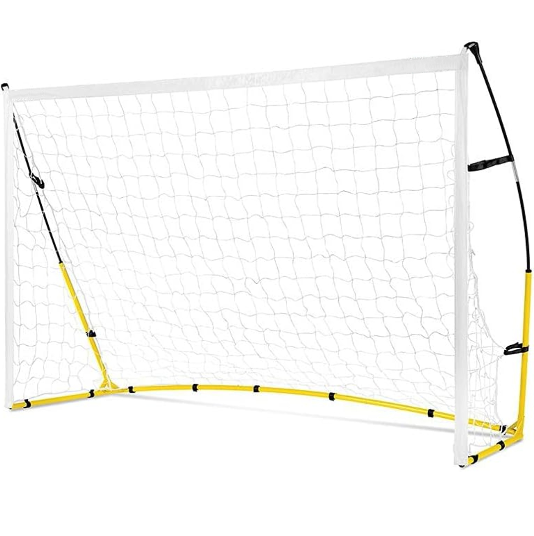 Eotvia Soccer Goals for Backyard, Portable 8 Ft. x 5 Ft. Soccer Goal Net for Kids Adults, Folding Soccer Goal with Carry Bag, Football Soccer Training Equipment Includes 4 Ground Stakes, Steel Frame