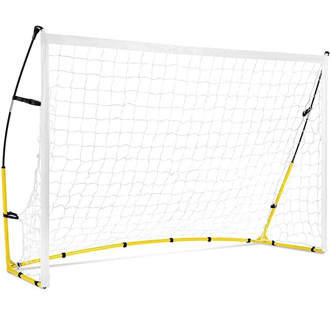 Eotvia Soccer Goals for Backyard, Portable 8 Ft. x 5 Ft. Soccer Goal Net for Kids Adults, Folding Soccer Goal with Carry Bag, Football Soccer Training Equipment Includes 4 Ground Stakes, Steel Frame