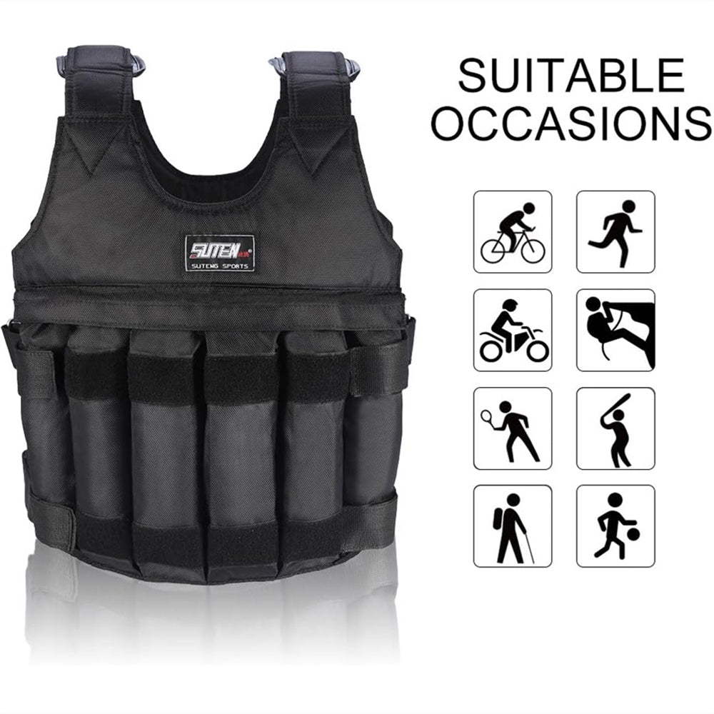 Adjustable Weighted Vest, 0-110 lbs Weighted Vest for Men Workout, Fitness Weighted Vest Running Vest for Men Women, Strength Training Workout Equipment for Training Running Jogging Cardio Walking