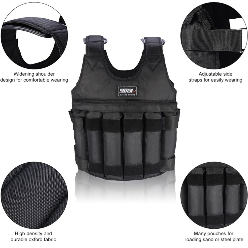 Adjustable Weighted Vest, 0-110 lbs Weighted Vest for Men Workout, Fitness Weighted Vest Running Vest for Men Women, Strength Training Workout Equipment for Training Running Jogging Cardio Walking
